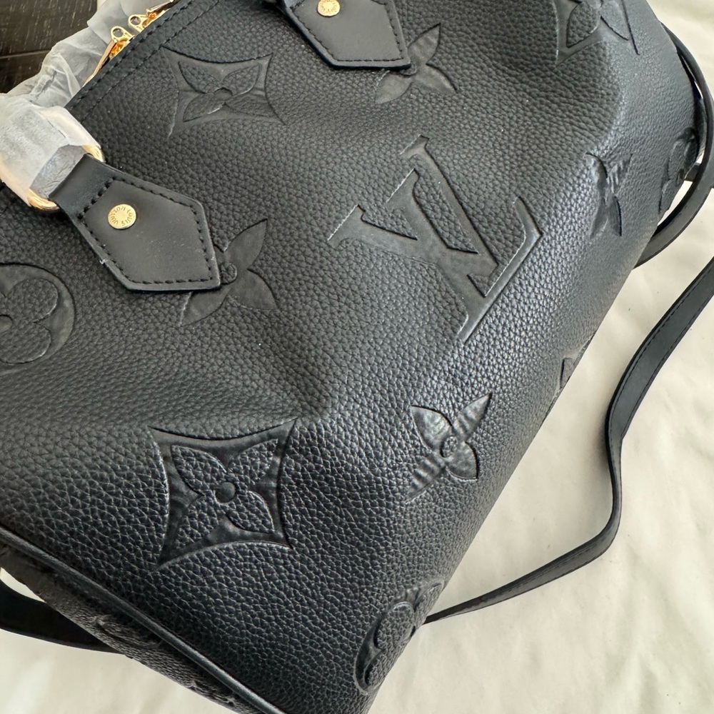 Black Embossed Leather Bag